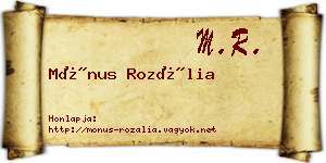 Mónus Rozália névjegykártya