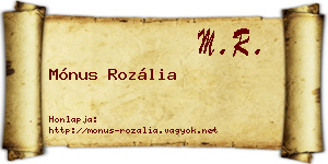 Mónus Rozália névjegykártya